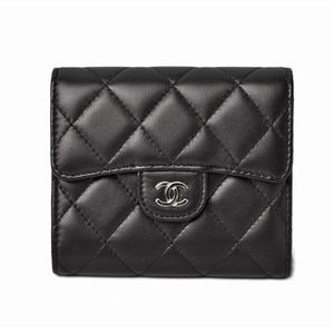 CHANEL 3-FWallet Lambskin Black